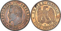 France 2 Centimes Monnaie, Napoleon III, Paris, Bronze, Gadoury:104 -