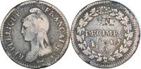 France 1 Décime Monnaie, Paris, Modification du 2 décimes, Cuivre -