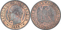 France 5 Centimes Monnaie, Napoleon III, Strasbourg, Bronze -
