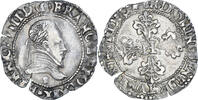 France 1/4 Franc au col plat Monnaie, Henri III, Rennes, Argent -