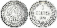 Finlande Markka Monnaie, Alexander II, Helsinki, Argent, KM:3.2 -