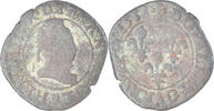 France Double Tournois Monnaie, Henri III, Atelier incertain, Cuivre -