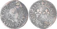 France Denier Tournois Monnaie, Henri III, Cuivre -