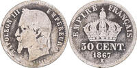 France 50 Centimes Monnaie, Napoleon III, Bordeaux, Argent -