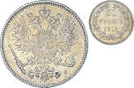 Finlande 50 Penniä Monnaie, Nicholas II, Helsinki, Argent, KM:2.2 -