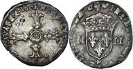 France 1/4 Ecu Monnaie, Henri IV, Montpellier, Très rare, Argent -