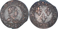 France Double Tournois Monnaie, Louis XIII, Bordeaux, Cuivre -
