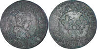 France Double Tournois Monnaie, Louis XIII, Riom, Cuivre, CGKL:426 -