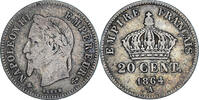 France 20 Centimes Monnaie, Napoleon III, Paris, Argent -