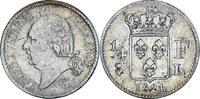 France 1/4 Franc Monnaie, Louis XVIII, Bayonne, Argent -
