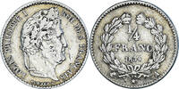 France 1/4 Franc Monnaie, Louis-Philippe I, Paris, Argent -