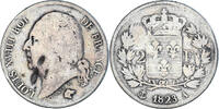 France 2 Francs Monnaie, Louis XVIII, Paris, Argent, Gadoury:513 -