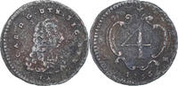 États italiens 4 Cavalli Monnaie, Charles III, Naples, Cuivre -