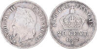 France 20 Centimes Monnaie, Napoleon III, Paris, Argent -