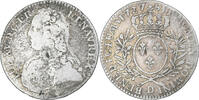 France 1/2 Ecu aux branches d'olivier Louis XV, Lyon, Argent -