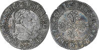France 1/2 Franc au col plat Henri III, Poitiers, Argent -