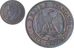 France 2 Centimes Napoleon III, Bordeaux, Bronze, Gadoury:104 -