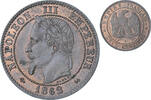 France 2 Centimes Napoleon III, Bordeaux, Bronze, Gadoury:104 -