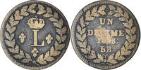 France Decime Louis XVIII, Strasbourg, Bronze, Gadoury:196d -