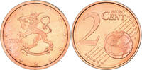 Finlande 2 Euro Cent FDC, Cuivre plaqué acier, KM:99 -