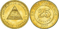 Nicaragua 25 Centavos Monnaie, British Royal Mint, Brass plated -