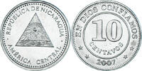 Nicaragua 10 Centavos Monnaie, Aluminium, KM:105 -