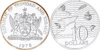 Trinité-et-Tobago 10 Dollars Monnaie, Franklin Mint, BE, Argent -