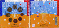 France 1 Cent to 2 Euro euro set, Monnaie de Paris, BU -