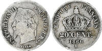 France 20 Centimes Monnaie, Napoleon III, Bordeaux, Argent -