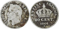 France 20 Centimes Monnaie, Napoleon III, Paris, Argent, KM:805.1 -