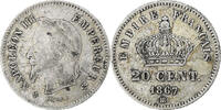 France 20 Centimes Monnaie, Napoleon III, Strasbourg, Argent -