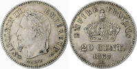 France 20 Centimes Monnaie, Napoleon III, Strasbourg, Argent -