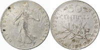 France 50 Centimes Monnaie, Semeuse, Paris, Argent, Gadoury:420 -