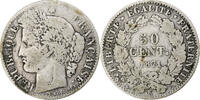 France 50 Centimes Monnaie, Cérès, Bordeaux, Argent, Gadoury:419 -