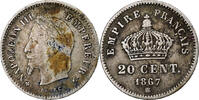 France 20 Centimes Monnaie, Napoleon III, Strasbourg, Argent -