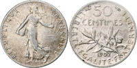 France 50 Centimes Monnaie, Semeuse, Paris, Argent, Gadoury:420 -