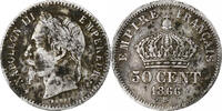 France 50 Centimes Napoleon III, Strasbourg, Argent, Gadoury:417 -