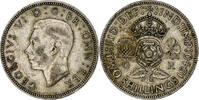 Grande-Bretagne Florin, Two Shillings George VI, Argent, KM:855 -