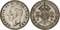 Grande-Bretagne Florin, Two Shillings George VI, Argent, KM:855 -