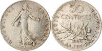 France 50 Centimes Semeuse, Paris, Argent, Gadoury:420, KM:854, Le -