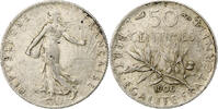France 50 Centimes Semeuse, Paris, Argent, Gadoury:420, KM:854, Le -