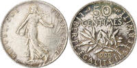 France 50 Centimes Semeuse, Paris, Argent, Gadoury:420, KM:854, Le -