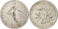 France 50 Centimes Semeuse, Paris, Argent, Gadoury:420, KM:854, Le -
