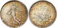 France 50 Centimes Semeuse, Paris, Argent, KM:854, Le Franc:F.190 -