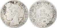 France 50 Centimes Cérès, Paris, B, Argent, Gadoury:419a, KM:834.1, Le -