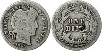 États-Unis Dime Barber Dime, New Orleans, Argent, KM:113 -