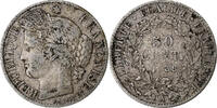 France 50 Centimes Cérès, Paris, Argent, KM:834.1 -