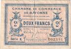 France 2 Francs Bayonne, 1915-01-16, Serie K -