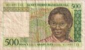 Madagascar 500 Francs = 100 Ariary S -