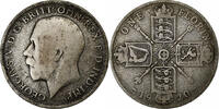 Grande-Bretagne Florin, Two Shillings George V, Argent, KM:817a -